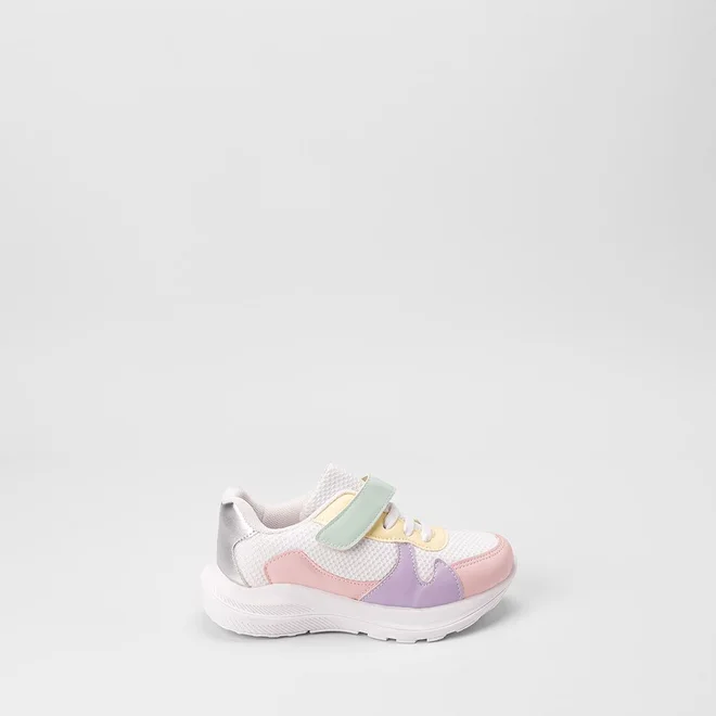 Tênis Casual Infantil Gabrielinha Recortes Metalizado Branco
