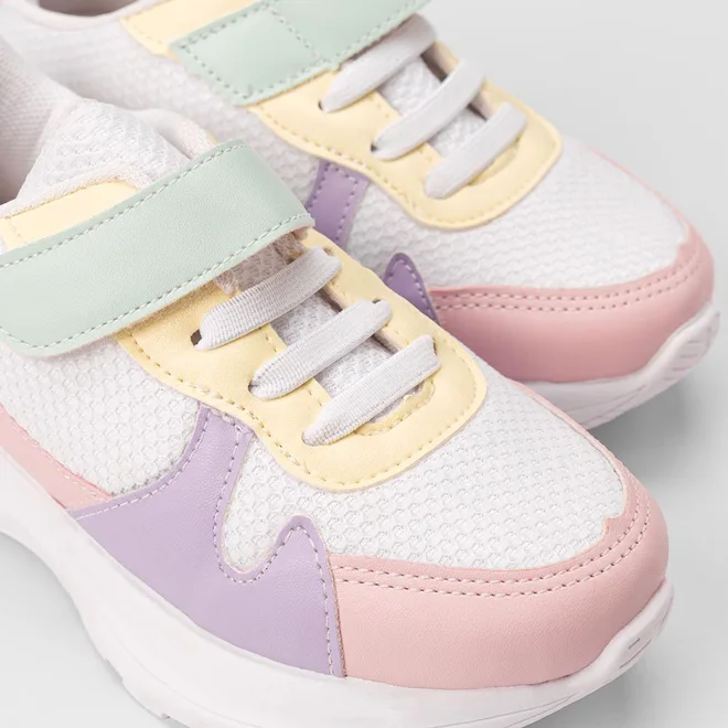 Tênis Casual Infantil Gabrielinha Recortes Metalizado Branco