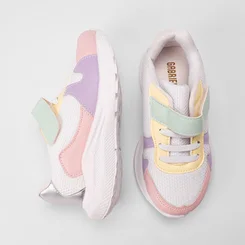 Tênis Casual Infantil Gabrielinha Recortes Metalizado Branco