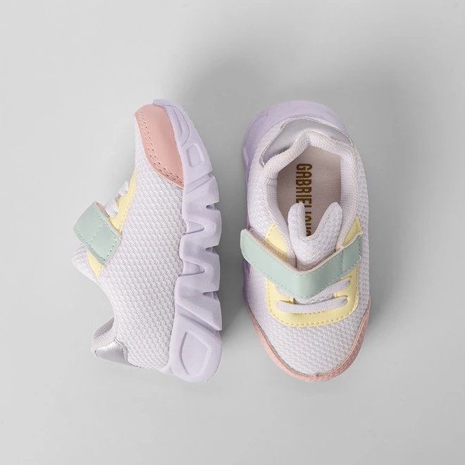 Tênis Casual Bebê Gabrielinha Jogging Contato Multicolor