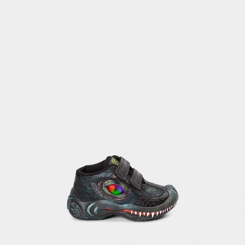 Tênis Cano Baixo Infantil Vissi Dinossauro Led Preto