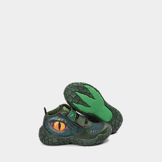 Tênis Cano Baixo Infantil Vissi Dinossauro Verde