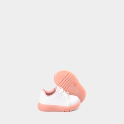 Tênis Casual Bebê  Molekinha Led Branco e Rosa