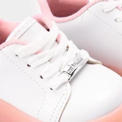 Tênis Casual Bebê  Molekinha Led Branco e Rosa