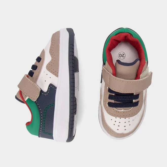 Tênis Casual Bebê Vertus Tira Contato Multicolor