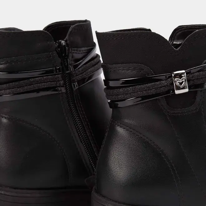 Bota Feminino Mississipi Cano Curto Tratorada Tira dupla Glitter Preto