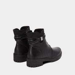 Bota Feminino Mississipi Cano Curto Tratorada Tira dupla Glitter Preto