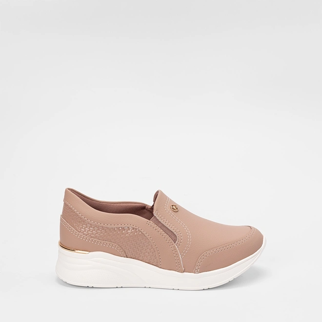 Tênis Casual Feminino Kolosh Anabela Bege