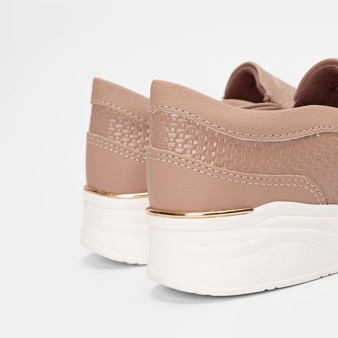 Tênis Casual Feminino Kolosh Anabela Bege