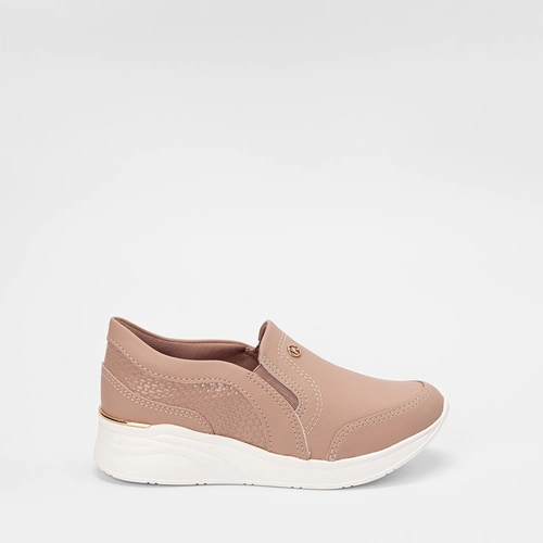 Tênis Casual Feminino Kolosh Anabela Bege
