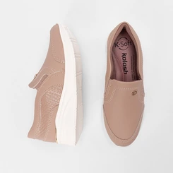 Tênis Casual Feminino Kolosh Anabela Bege