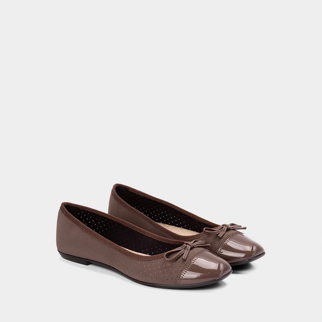 Sapatilha Feminina Moleca Nobuck Perfuros Laço Marrom