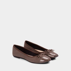 Sapatilha Feminina Moleca Nobuck Perfuros Laço Marrom