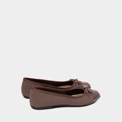 Sapatilha Feminina Moleca Nobuck Perfuros Laço Marrom