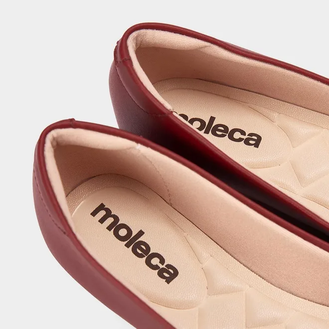 Sapatilha Feminina Moleca Detalhe Duplo Laço Vermelho