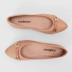 Sapatilha Feminina Moleca Detalhe Bridão Nude