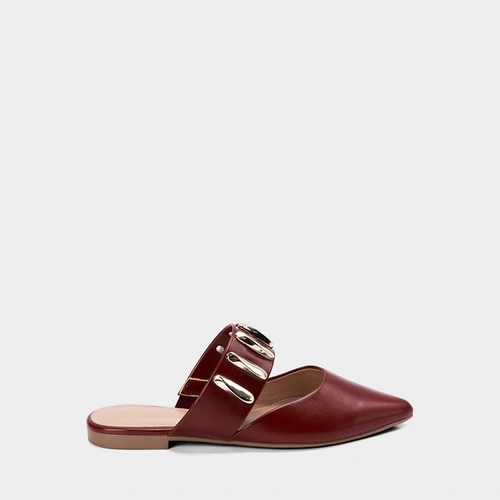 Mule Feminino Gabriela Detalhes Bold Vinho