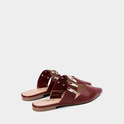 Mule Feminino Gabriela Detalhes Bold Vinho