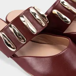 Mule Feminino Gabriela Detalhes Bold Vinho