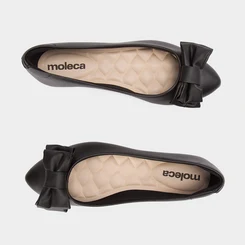 Sapatilha Feminina Moleca Detalhe Duplo Laço Preto