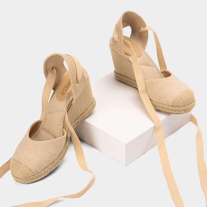 Sandália Espadrille Feminino Gabriela Ráfia Bege