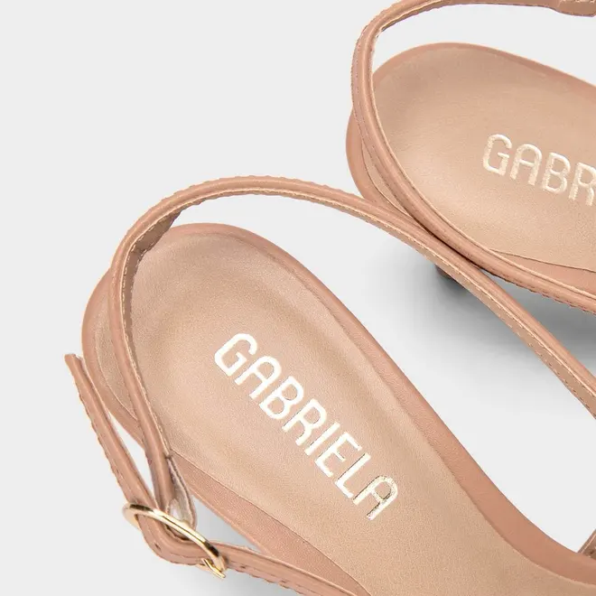 Scarpin Slingback Feminino Gabriela Salto Fino Médio Nude