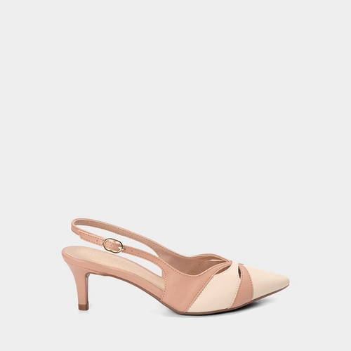 Scarpin Slingback Feminino Gabriela Salto Fino Médio Nude
