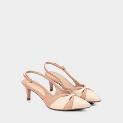 Scarpin Slingback Feminino Gabriela Salto Fino Médio Nude