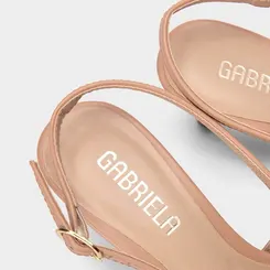 Scarpin Slingback Feminino Gabriela Salto Fino Médio Nude