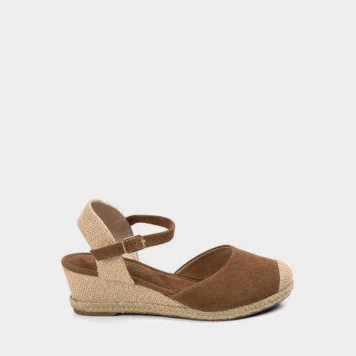 Sandália Espadrille Feminino Gabriela Camurça Caramelo
