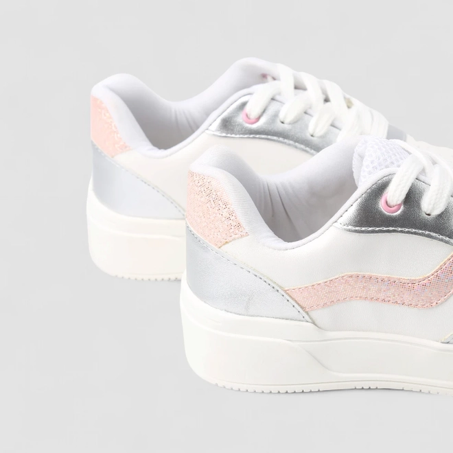Tênis Casual Infantil Gabrielinha Metalizado Glitter Branco