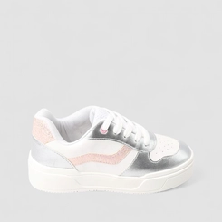 Tênis Casual Infantil Gabrielinha Metalizado Glitter Branco