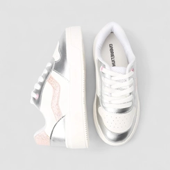 Tênis Casual Infantil Gabrielinha Metalizado Glitter Branco