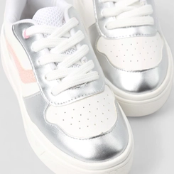 Tênis Casual Infantil Gabrielinha Metalizado Glitter Branco