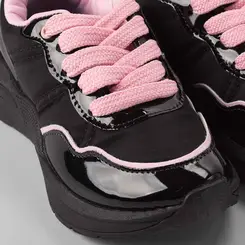 Tênis Casual Infantil Gabrielinha Recorte Verniz Preto
