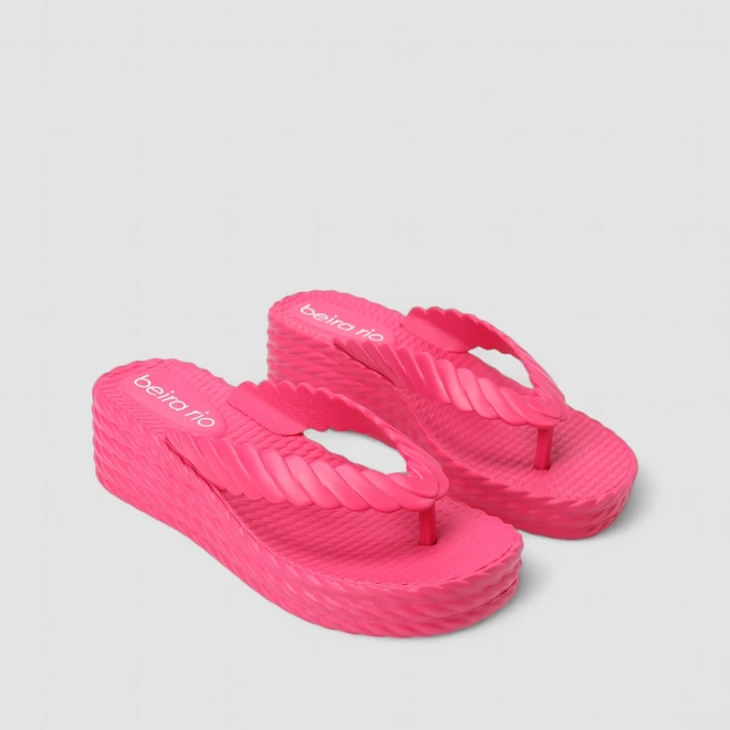 Tamanco Feminino Beira Rio Plataforma Rosa