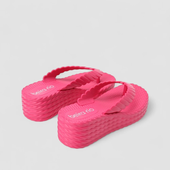Tamanco Feminino Beira Rio Plataforma Rosa