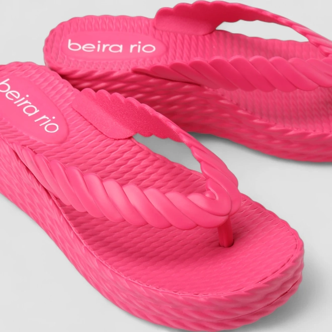 Tamanco Feminino Beira Rio Plataforma Rosa