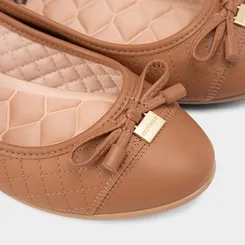 Sapatilha Feminina Moleca Matelassê Detalhe Laço Caramelo