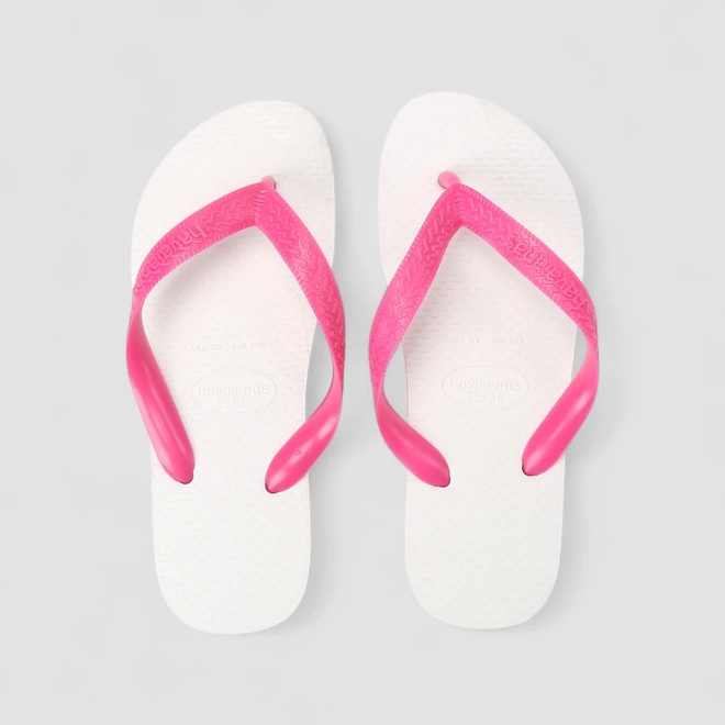 Chinelo Feminino Havaianas Original Rosa & Branco