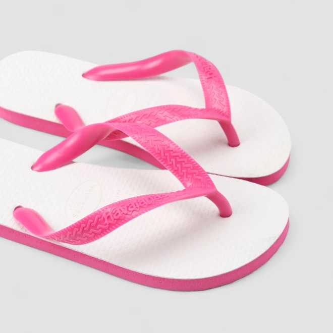 Chinelo Feminino Havaianas Original Rosa & Branco