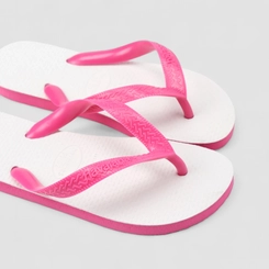 Chinelo Feminino Havaianas Original Rosa & Branco