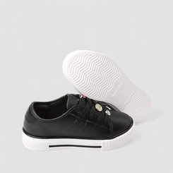 Tênis Casual Infantil Molekinha Pingentes Pedrarias Color & Smile Preto