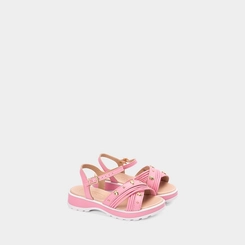 Sandália Infantil Molekinha Detalhe Aplicação Morango Rosa