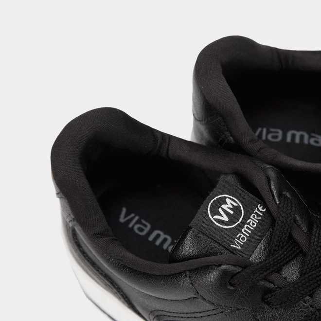 Tênis Via Marte Flatform Feminino Pespontos Preto