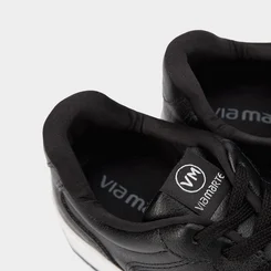 Tênis Via Marte Flatform Feminino Pespontos Preto