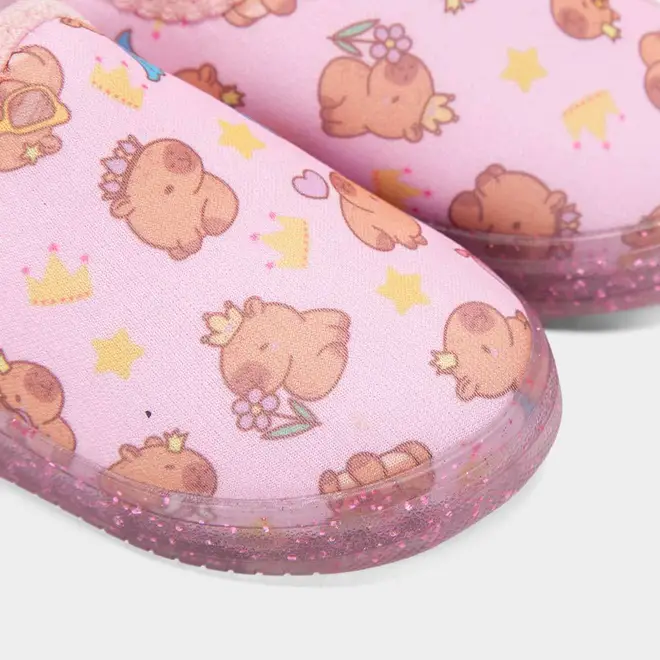 Slip On Bebê Gabrielinha Calce Fácil Capivara Com Led Rosa