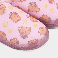 Slip On Bebê Gabrielinha Calce Fácil Capivara Com Led Rosa