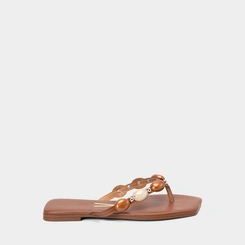 Rasteira Feminina Vizzano Detalhe Pedraria Marrom