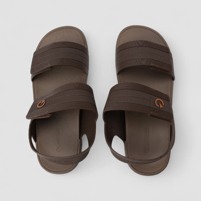 Sandália Masculina Cartago Tira Aderente Marrom